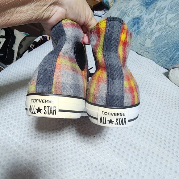 CONVERSE WOOLRICH COLLAB CHUCK TAYLORS  MENS SZ 10  HIGH TOP SNEAKER SHOES - Picture 7 of 10